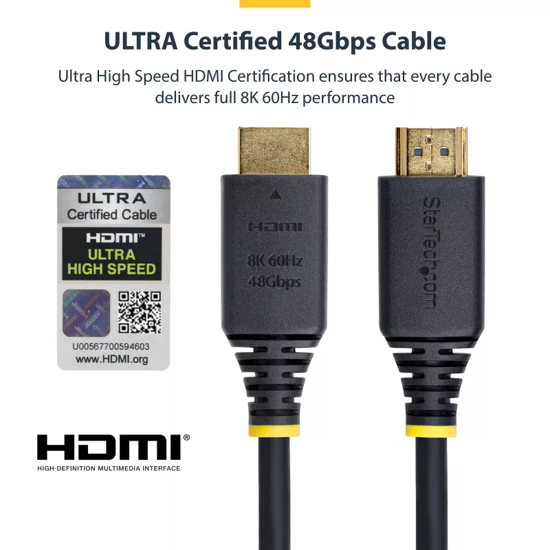 StarTech.com HDMI21-CBL-8K60-4M HDMI-Kabel HDMI Typ A (Standard) Schwarz