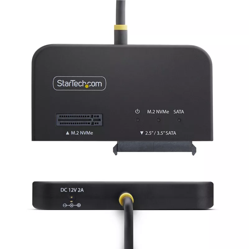 StarTech.com USB-C/USB-A zu M.2 NVMe und 2,5 inch/3,5 inch SATA Adapter, 10 Gbit/s, werkzeugloser externer SSD-Festplattenleser, B+M/M-Key
