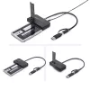 StarTech.com USB-C/USB-A zu M.2 NVMe und 2,5 inch/3,5 inch SATA Adapter, 10 Gbit/s, werkzeugloser externer SSD-Festplattenleser, B+M/M-Key