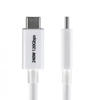 StarTech.com 1,5ft (50cm) Thunderbolt 5 Kabel, 80Gbit/s/bis zu 120Gbit/s, 240W PD, 8K 60Hz, zertifiziertes Thunderbolt-Kabel, kompatibel mit Thunderbolt 4/USB4/USB-C – Weiß