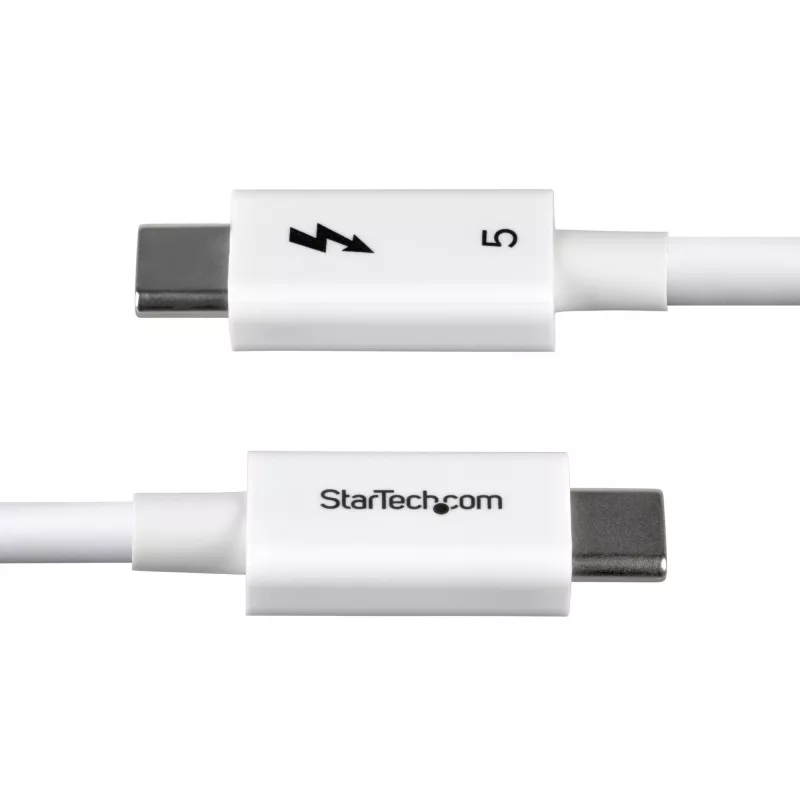 StarTech.com 2,6ft (80cm) Thunderbolt 5 Kabel, 80Gbps/Bis zu 120Gbps, 240W PD, 8K 60Hz, Zertifiziertes Thunderbolt Kabel, Kompatibel mit Thunderbolt 4/USB4/USB-C - Weiß