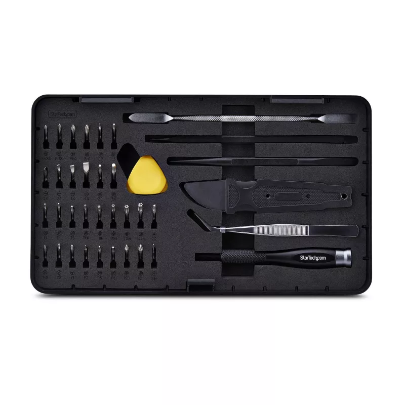 StarTech.com 40-teiliges Computer-Reparatur-Toolkit für Laptop/PC/Elektronik/Telefon, 30-Bit-Präzisionsschraubendreher-Set, abnehmbarer Deckel mit Magnetpad, Hebelwerkzeuge