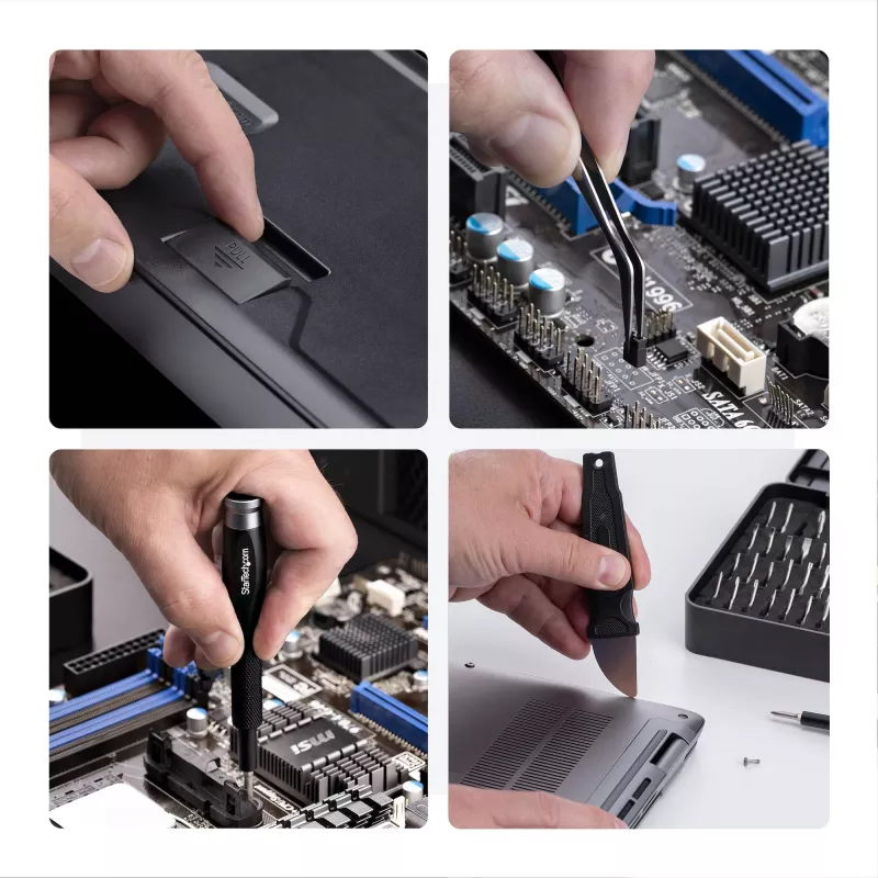 StarTech.com 40-teiliges Computer-Reparatur-Toolkit für Laptop/PC/Elektronik/Telefon, 30-Bit-Präzisionsschraubendreher-Set, abnehmbarer Deckel mit Magnetpad, Hebelwerkzeuge