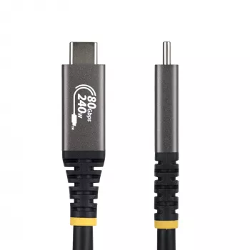 StarTech.com 1,5m (5ft) USB4-Kabel, 80Gbit/s, USB-IF-zertifiziertes USB-C-Kabel, 240W PD, 8K 120Hz/4K 240Hz DP2.1 DP80, TPE-Mantel, Thunderbolt 4-kompatibel – Schwarzes USB-C-Kabel
