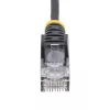 StarTech.com 25 cm schlank-CAT6-Ethernet-Kabel, Schwarz, rastnasenschutz, 100W PoE, UTP, LSZH, 28AWG, massiver blanker Kupferdraht, schlank RJ45 Netzwerk-Patchkabel mit Zugentlastungen, einzeln getestet