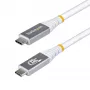 StarTech.com 50cm (1,6ft) USB4-Kabel, 80Gbps, USB-IF-zertifiziertes USB-C-Kabel, 240W PD, 8K 120Hz/4K 240Hz DP2.1 DP80, TPE-Mantel, Thunderbolt 4-kompatibel – Weißes USB-C-Kabel