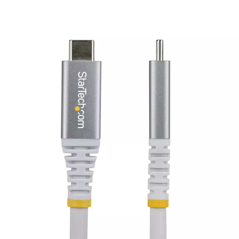 StarTech.com 3 m (10 ft) USB4-Kabel, 20 Gbit/s, USB-IF-zertifiziertes USB-C-Kabel, 60 W PD, 4K 120 Hz DP 1.4, TPE-Mantel, Weißes USB-C-Kabel