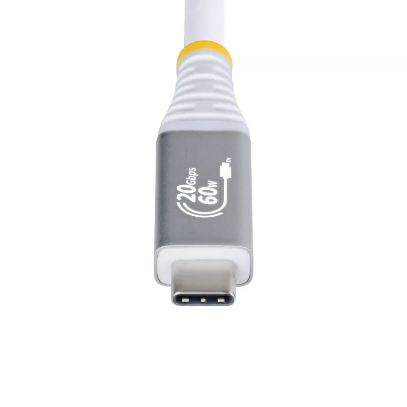 StarTech.com 3 m (10 ft) USB4-Kabel, 20 Gbit/s, USB-IF-zertifiziertes USB-C-Kabel, 60 W PD, 4K 120 Hz DP 1.4, TPE-Mantel, Weißes USB-C-Kabel