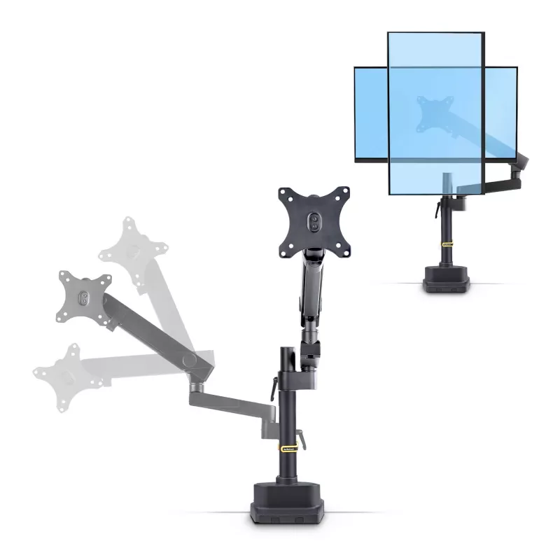 StarTech.com Schreibtisch-Monitorhalterung, für Bildschirme bis 40 Zoll/8 kg, mechanisch federunterstützter Arm, C-Klemme/Tischdurchführung, Installation von oben, werkzeuglose Einstellung