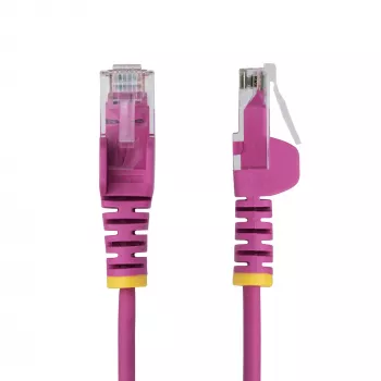 StarTech.com 25cm Pink schlank CAT6 Ethernet-Kabel, rastnasenschutz, 100W PoE, UTP, LSZH, 28AWG reiner blanker Kupferdraht, schlank RJ45 Netzwerk-Patchkabel mit Zugentlastungen, einzeln geprüft