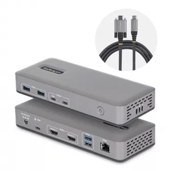 StarTech.com Dual-Monitor USB-C Dockingstation, HDMI, 4K 60Hz, 100W Laptop-Ladung, 1GbE, treiberlos, Multi-Monitor-Dock für Windows