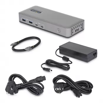 StarTech.com Dual-Monitor USB-C Dockingstation, HDMI, 4K 60Hz, 100W Laptop-Ladung, 1GbE, treiberlos, Multi-Monitor-Dock für Windows