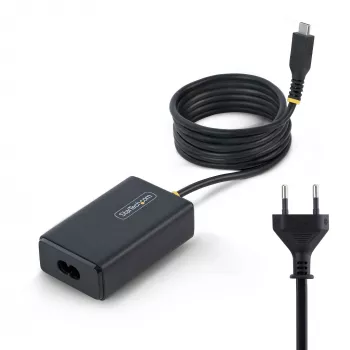 StarTech.com 65W USB-C Laptop-Ladegerät, 1,5 m fest verbundenes USB-C-Kabel, Netzteil für Dell, XPS, HP ProBook, MacBook Pro, Microsoft Surface Pro