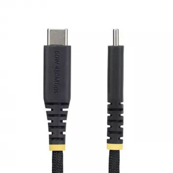 StarTech.com 1m (3ft) USB-C-Ladekabel, 60W (3A) PD, doppellagiger geflochtener Nylon/TPE-Mantel, robustes USB-C-Ladekabel, USB 2.0 Laptop-Ladegerätkabel
