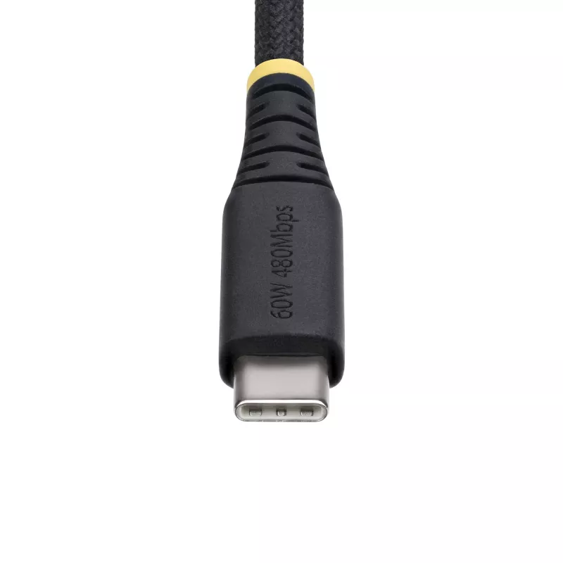 StarTech.com 2 m (6 ft) USB-C-Ladekabel, 60 W (3 A) PD, zweischichtiger geflochtener Nylon-/TPE-Mantel, robustes USB-C-Ladekabel, USB 2.0 Laptop-Ladegerätkabel