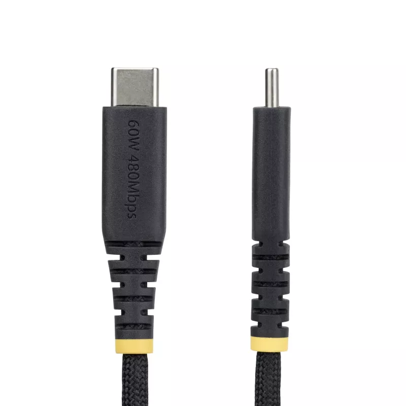 StarTech.com 3m (10ft) USB-C Ladekabel, 60W (3A) PD, zweilagig geflochtenes Nylon/TPE-Mantel, robustes USB-C Ladekabel, USB 2.0 Laptop-Ladekabel