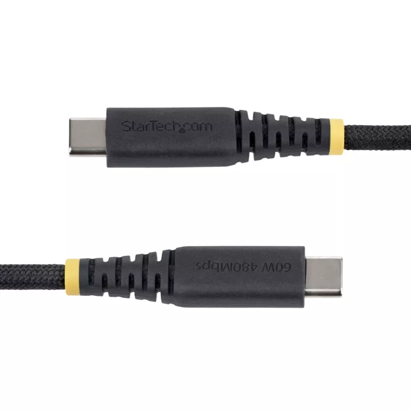 StarTech.com 30cm (1ft) USB-C-Ladekabel, 60W (3A) PD, doppellagig umflochtenes Nylon/TPE-Mantel, robustes USB-C-Ladekabel, USB 2.0 Laptop-Ladekabel