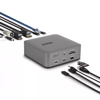StarTech.com Thunderbolt 5 Dockingstation, DP/HDMI, Triple-Monitor-Dock bis 4K 144 Hz oder Dual 8K 60 Hz, 5x USB-Ports, 140 W Laptop-Ladung