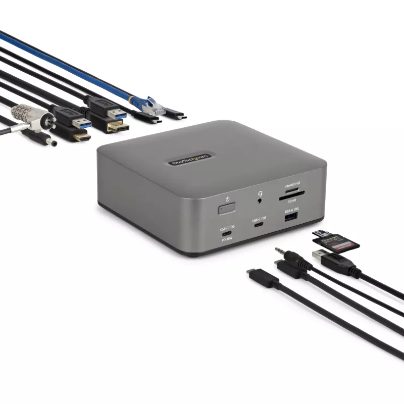StarTech.com Thunderbolt 5 Dockingstation, DP/HDMI, Triple-Monitor-Dock bis 4K 144 Hz oder Dual 8K 60 Hz, 5x USB-Ports, 140 W Laptop-Ladung