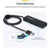 StarTech.com 4-Port USB-A Hub, 5 Gbit/s, Bus-Betrieb, USB-A auf 4x USB-A Mini Hub, extra langes 61 cm Host-Kabel, PCR-Kunststoff, tragbares Desktop-/Laptop-USB-Hub