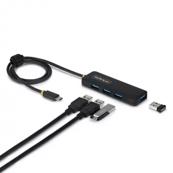 StarTech.com 4-Port USB-C Hub, 5 Gbit/s, Bus-betrieben, USB-C auf 4x USB-A Mini Hub, extra langes 61 cm Host-Kabel, PCR-Kunststoff, tragbarer Desktop- / Laptop-USB-Hub