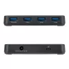 StarTech.com 4-Port USB-A Hub, 5 Gbit/s, selbstversorgt, 2-in-1 USB-C- und USB-A-Hostkabel, 1x BC 1.2 Ladeanschluss, 24W-Netzteil inklusive, MacBook und Windows