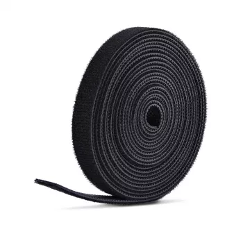 StarTech.com 75ft (22,8m) Klettband Rolle, 12,7mm breit, Schwarz, zuschneidbare wiederverwendbare Kabelbinder, Befestigungsband, anpassbare Stoffumwicklungen, Großrolle
