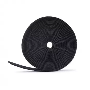 StarTech.com 75ft (22,8m) Klettband Rolle, 12,7mm breit, Schwarz, zuschneidbare wiederverwendbare Kabelbinder, Befestigungsband, anpassbare Stoffumwicklungen, Großrolle
