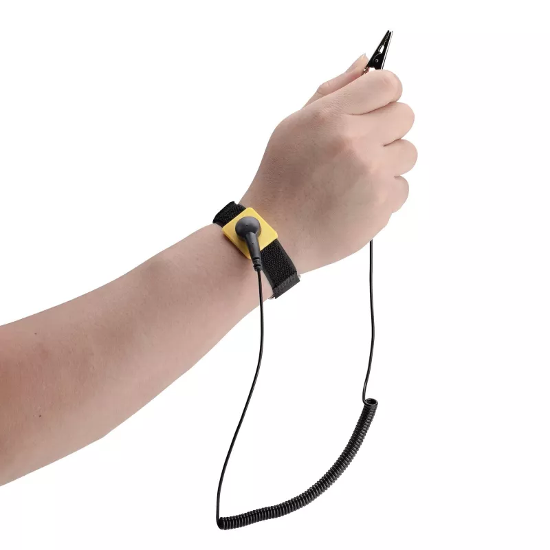 StarTech.com Antistatisches Armband mit Erdungskabel, ESD-sicheres Band mit 1,5 m abnehmbarem Kabel, verhindert elektrostatische Entladung, verstellbare Passform, TAA