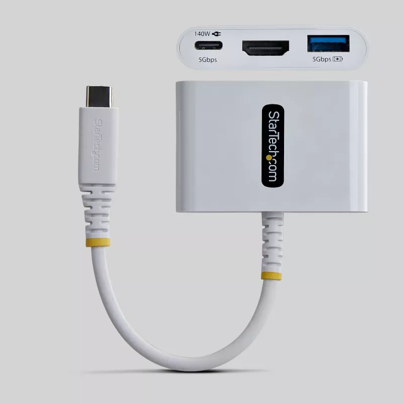 StarTech.com USB-C auf HDMI Multiport-Adapter mit 140W PD-Ladung, 4K 60Hz HDMI, USB 5Gbit/s Hub, Mini-Dock für MacBook / Dell / Thinkpad / HP / iPad / Tablets