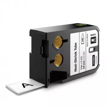 DYMO XTL Schrumpfschlauch-Etiketten | 24 mm x 2,7 m | Schwarz auf Weiß