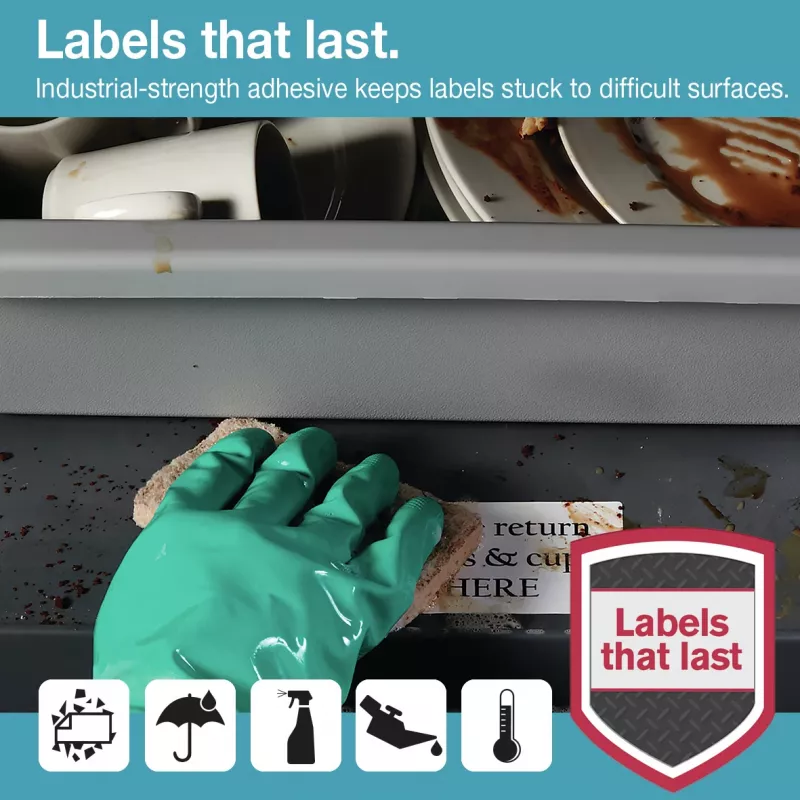 DYMO LW Durable Labels - 19 x 64 mm - 1933085, Weiß, selbstklebendes Druckeretikett, Polypropylen (PP), Dauerhaft, Rechteckig, -18 - 50 °C