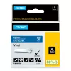 DYMO Rhino Industrie-Vinyl-Etiketten | 12 mm x 5,5 m | Weißer Druck auf Blau | Selbstklebend | für LabelManager & Rhino Etikettendrucker