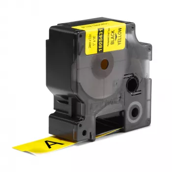 DYMO Rhino Industrie-Vinyletiketten | 24 mm x 5,5 m | Schwarzer Druck auf Gelb | Selbstklebend | für LabelManager & Rhino Beschriftungsgeräte