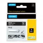 DYMO Rhino Industrie-Vinyletiketten | 24 mm x 5,5 m | Weißer Druck auf Schwarz | Selbstklebend | für LabelManager & Rhino Etikettendrucker