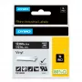 DYMO Rhino Industrie-Vinyletiketten | 12 mm x 5,5 m | Weißdruck auf Schwarz | Selbstklebend | für LabelManager & Rhino Etikettendrucker