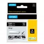 DYMO Rhino Industrie-Vinyletiketten | 9 mm x 5,5 m | Weißer Druck auf Schwarz | Selbstklebend | für LabelManager & Rhino Etikettendrucker