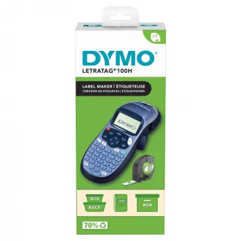 DYMO LetraTag LT-100H Handheld-Etikettendrucker | ABC-Tastatur-Etikettendrucker mit benutzerfreundlichem 13-Zeichen-LCD-Bildschirm | für Zuhause oder Büro | Blau