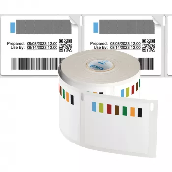 DYMO Authentic LabelWriter Etiketten zur Bestandsrotation für die Lebensmittelindustrie | 54 mm x 70 mm | 400 farbcodierte Selbstklebeetiketten | Für LabelWriter Etikettendrucker