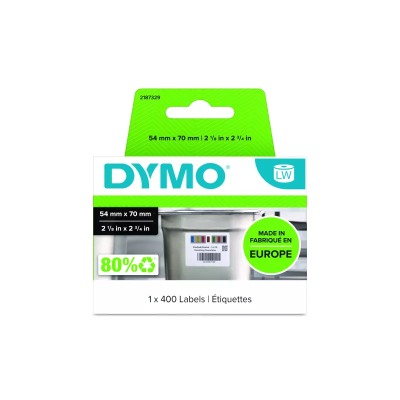 DYMO Authentic LabelWriter Etiketten zur Bestandsrotation für die Lebensmittelindustrie | 54 mm x 70 mm | 400 farbcodierte Selbstklebeetiketten | Für LabelWriter Etikettendrucker