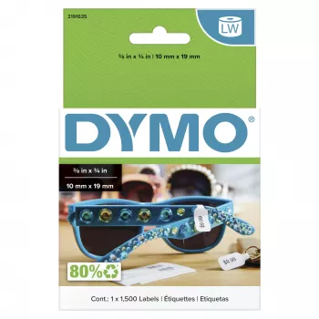 DYMO Authentic LW 2-Up Preisetiketten | 10 mm x 19 mm | Etiketten für LabelWriter Etikettendrucker | 1 Rolle mit 1500 Preisetiketten-Aufklebern