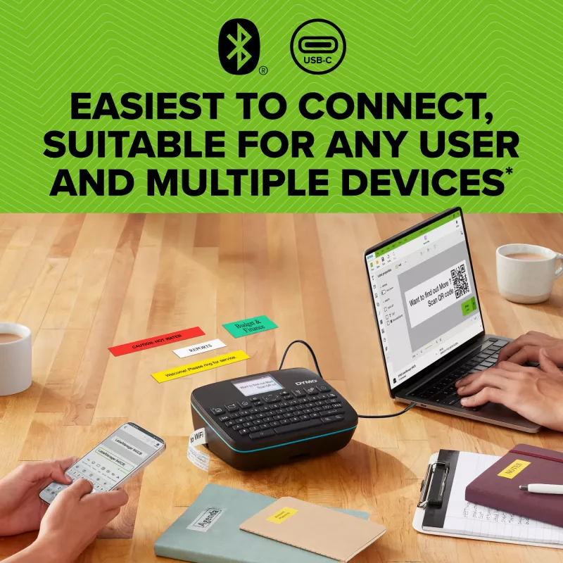 DYMO LabelManager Executive 640 CB Tragbarer Etikettendrucker | Kompaktes Etikettiergerät mit QWERTY-Tastatur | Bluetooth- & USB-Konnektivität | Kompatibel mit D1 Standard- & robusten Etiketten