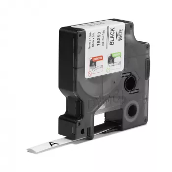 DYMO Rhino Industrie-Schrumpfschlauch-Kabeletikettenröhrchen | 9 mm x 1,5 m | Schwarzer Druck auf Weiß | für Rhino Etikettendrucker