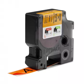 DYMO Rhino Industrie-Vinyl-Etiketten | 19 mm x 5,5 m | Schwarzer Druck auf Orange | Selbstklebend | für Rhino & LabelManager Etikettendrucker