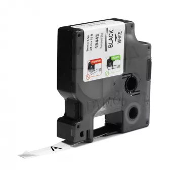 DYMO Rhino Industrie-Vinyletiketten | 9 mm x 5,5 m | Schwarzer Druck auf Weiß | Selbstklebend | für Rhino & LabelManager Etikettendrucker