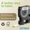 DYMO Rhino Industrie-Permanente Polyester-Etiketten | 9 mm x 5,5 m | Schwarzdruck auf Transparent | Selbstklebend | für LabelManager & Rhino Etikettendrucker