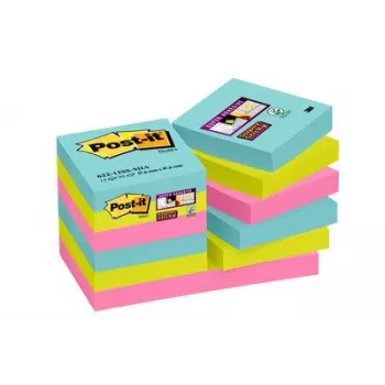 3M 622-12SS-MIA Haftnotizen Quadratisch Blau, Pink, Gelb Selbstklebend