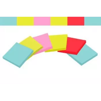 3M 655-6SS-MIA Notizpapier Rechteckig Blau, Pink, Rot, Gelb Selbstklebend