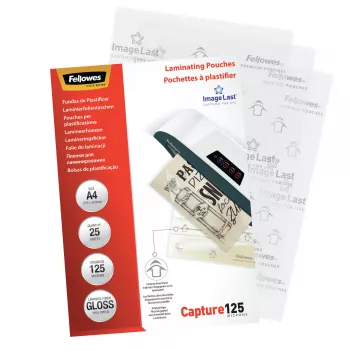 Fellowes ImageLast A4 125 Micron Laminierfolien - 25 Stück, glänzend, transparent, A4, 0,125 mm, 310 mm, 214 mm