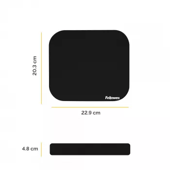 Fellowes Premium-Mauspad - Schwarz, Schwarz, Monochromatisch, Polyester, Gummi